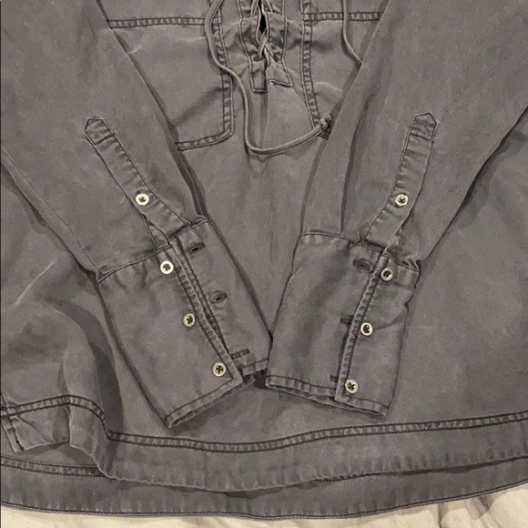 Free People Sexy Tencel Lace Up Shirt - Picture 14 of 14